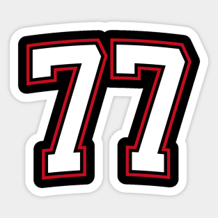 Number Seventy Seven 77 Sticker